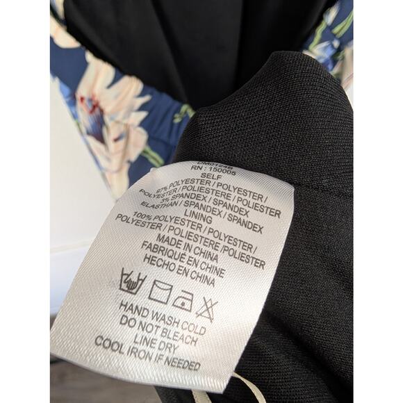 Anthropologie d.RA Maxi Dress Santorini Floral Tropical Boho Blue Cream Size L - Picture 10 of 13